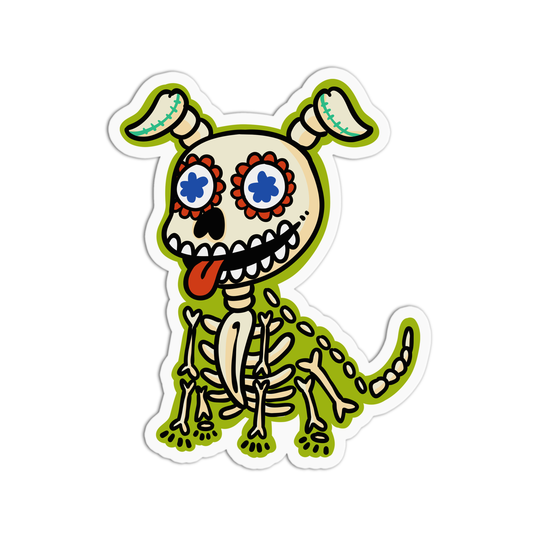Skeleton Dog Day Of the Dead Halloween Sticker