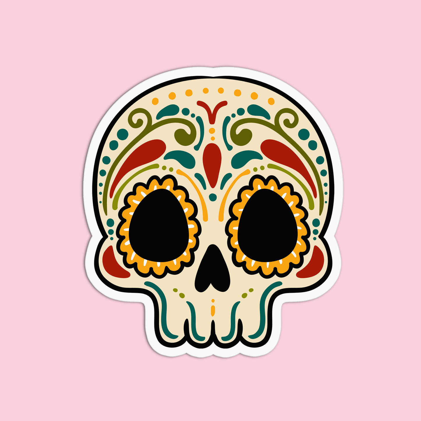 Skull Skull Day Of the Dead Halloween Sticker