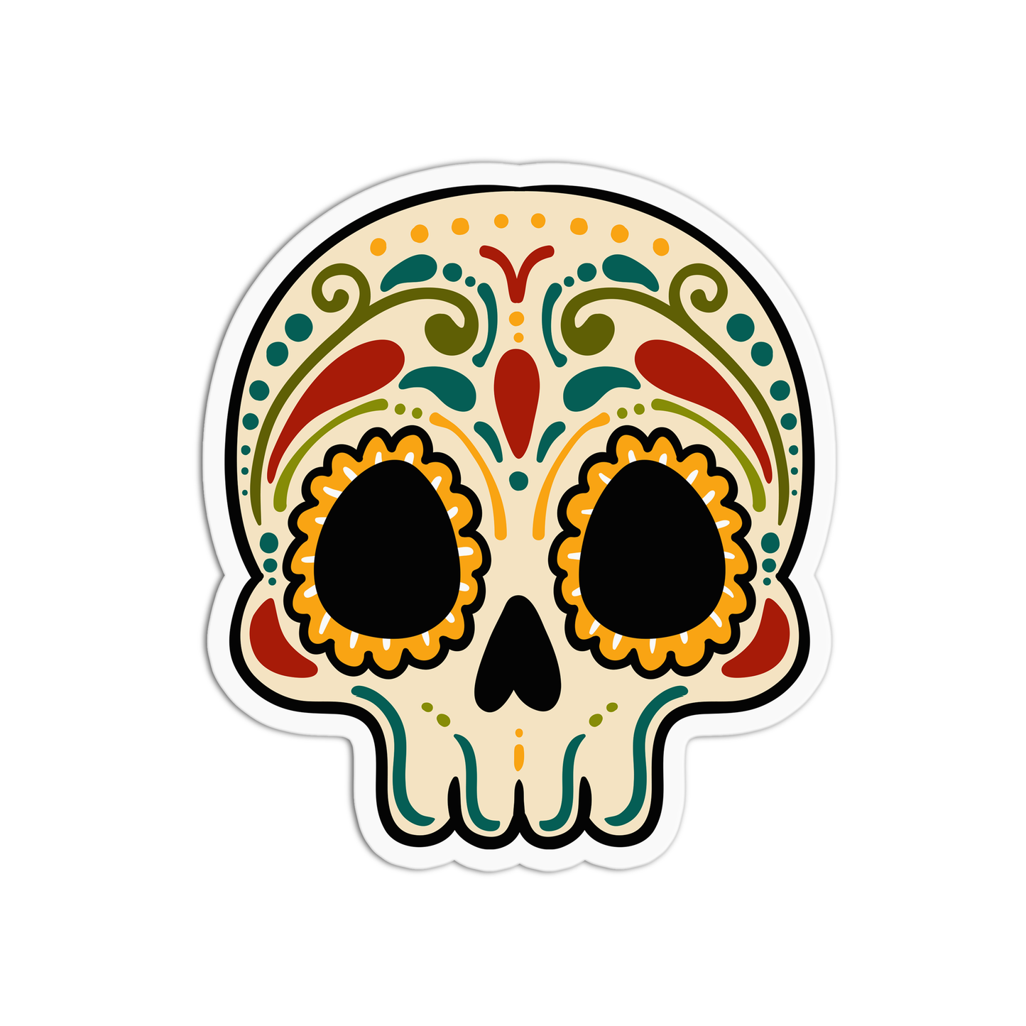Skull Skull Day Of the Dead Halloween Sticker