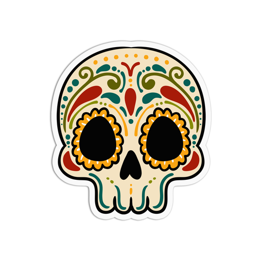 Skull Skull Day Of the Dead Halloween Sticker