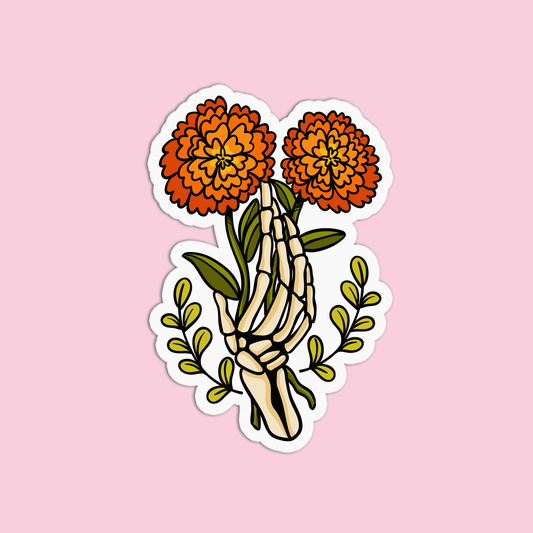 Flower Day Of the Dead Halloween Sticker