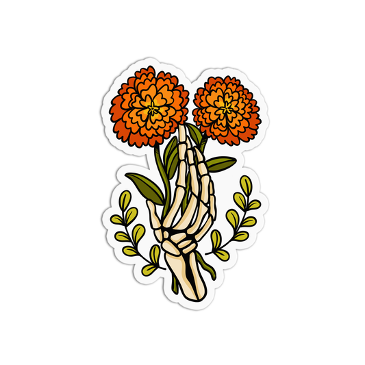 Flower Day Of the Dead Halloween Sticker