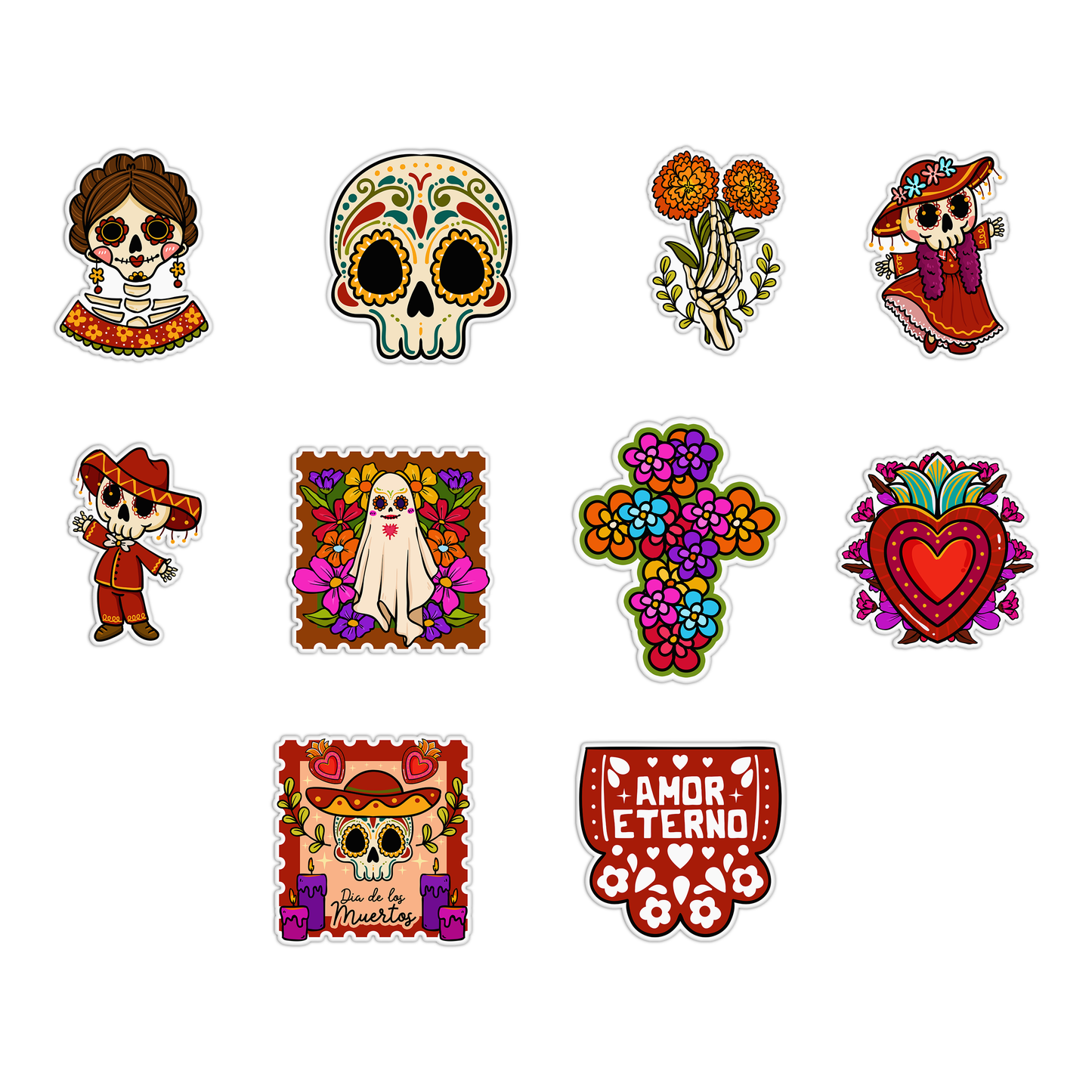 Day of the Dead Halloween Sticker Pack
