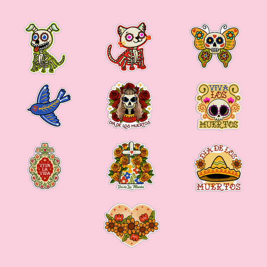 Day of the Dead Halloween Sticker Pack
