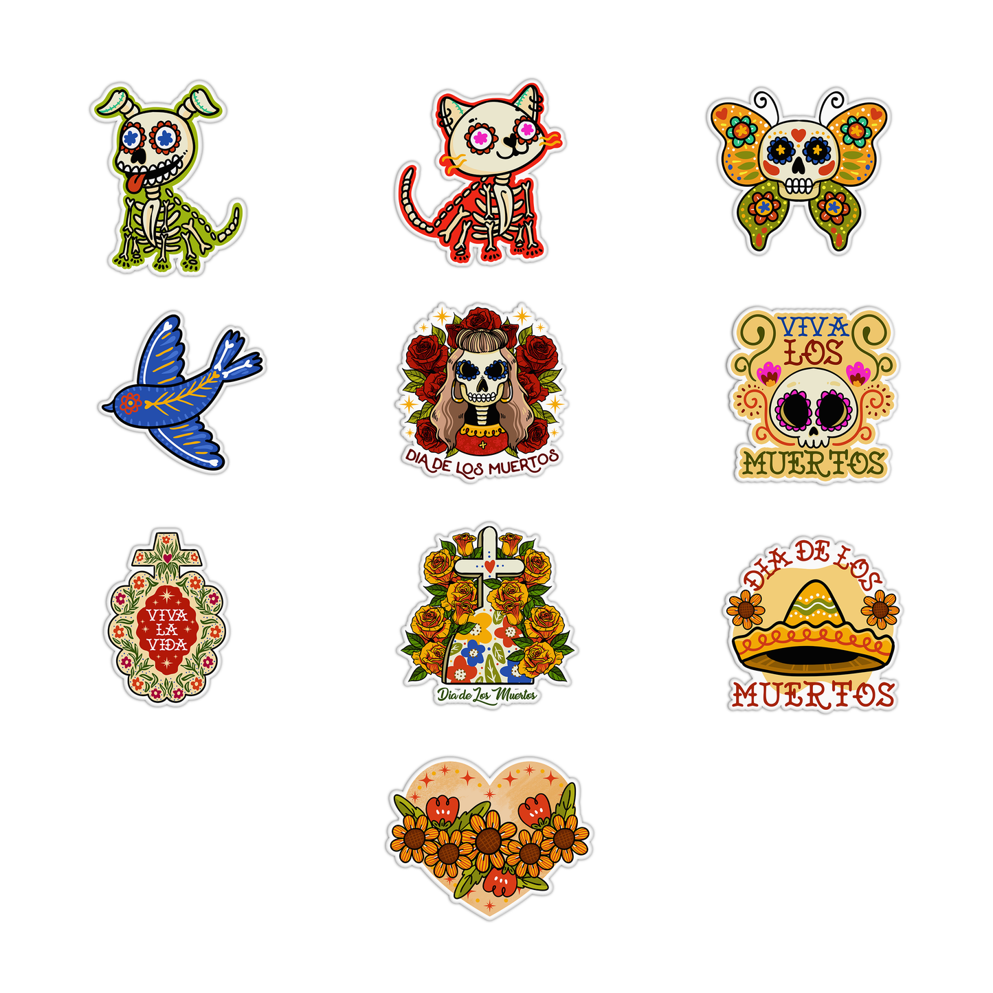 Day of the Dead Halloween Sticker Pack