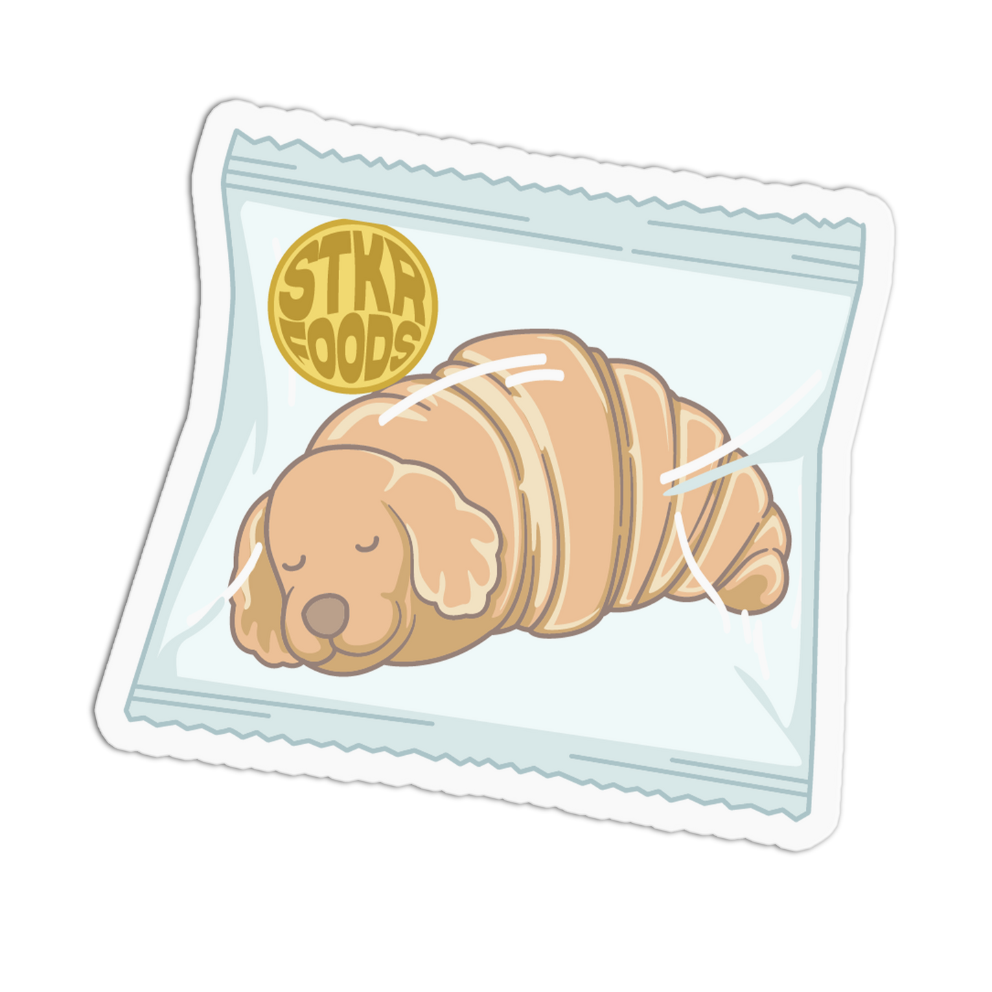 Golden Croissant - Dog And Bread Sticker