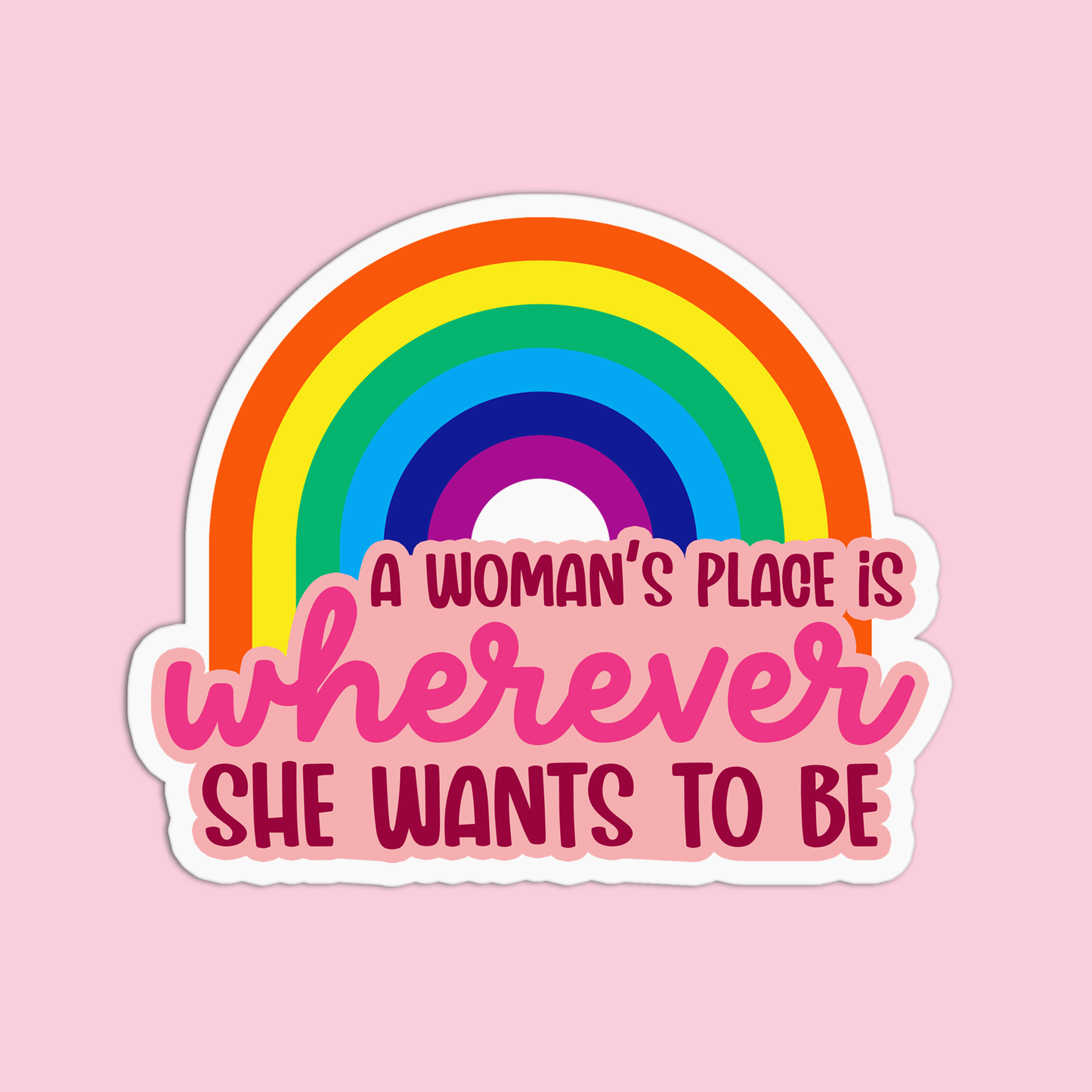 A women's place is wherever she wants to be Feminism Sticker