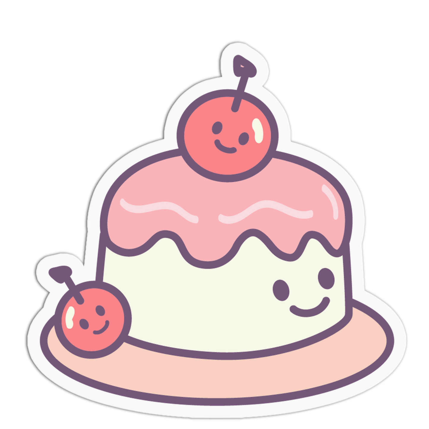 Cherry Pudding Food Friends Sticker