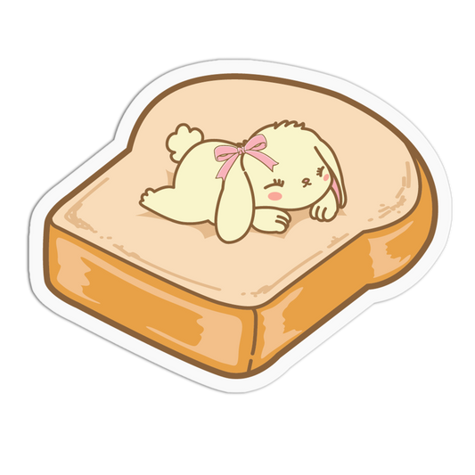 Sleeping Bow Bunny - Fried Egg and Toast Sticker