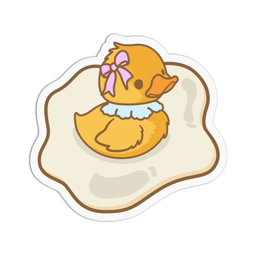 Coquette Rubber Ducky - Fried Egg and Toast Sticker