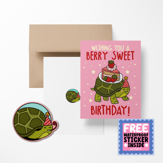 Wishing you a berry sweet birthday Greeting Card with Stickers