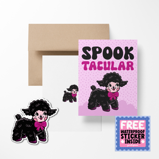 Spook Tacular Halloween Cute Greeting Card with Stickers