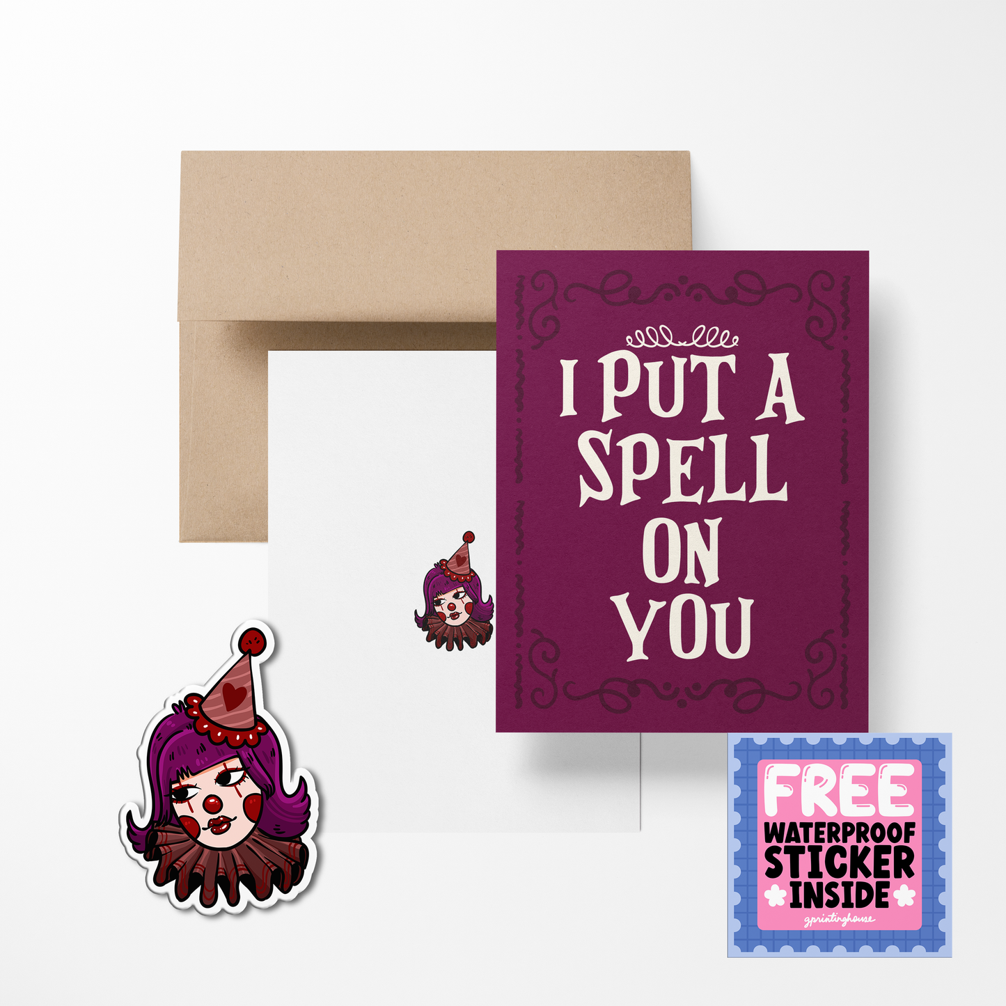 I put a spell on you Greeting Card with Stickers