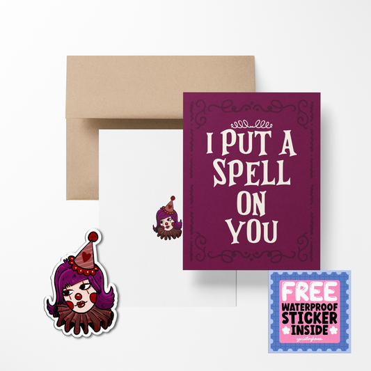 I put a spell on you Greeting Card with Stickers