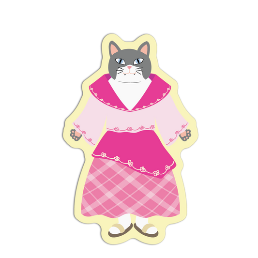 Gray and White Filipiñiana Cat Series Stickers