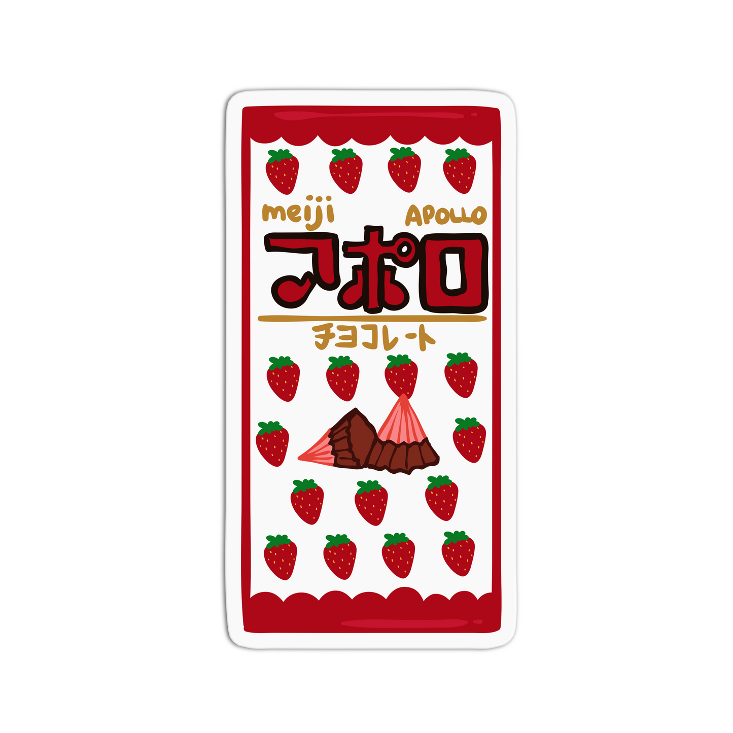 Strawberry Chocolate Asian Food Sticker