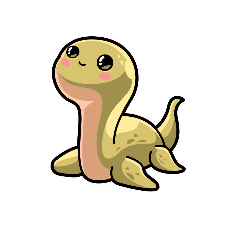 Cartoon snake character on a white background