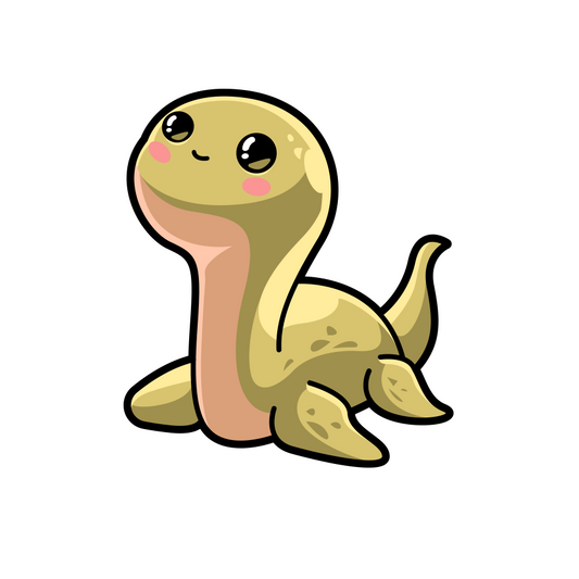 Cartoon snake character on a white background