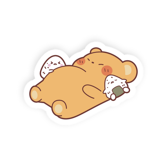 Lazy Snack - Onigiri Bear Sticker
