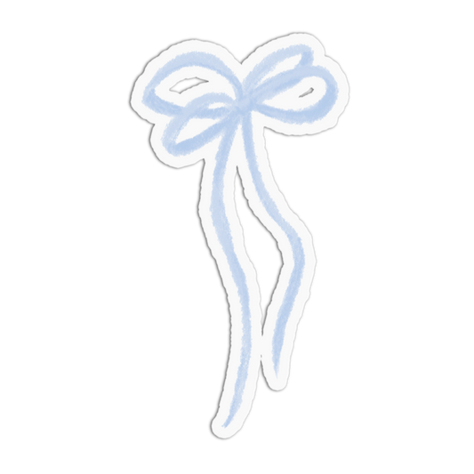 Light Blue Twine Bow Textured Sticker