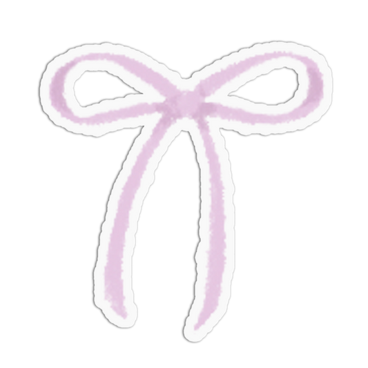 Lilac Ribbon Bow Textured Sticker