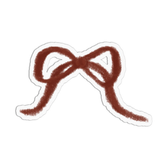 Mahogany Velvet Bow Textured Sticker