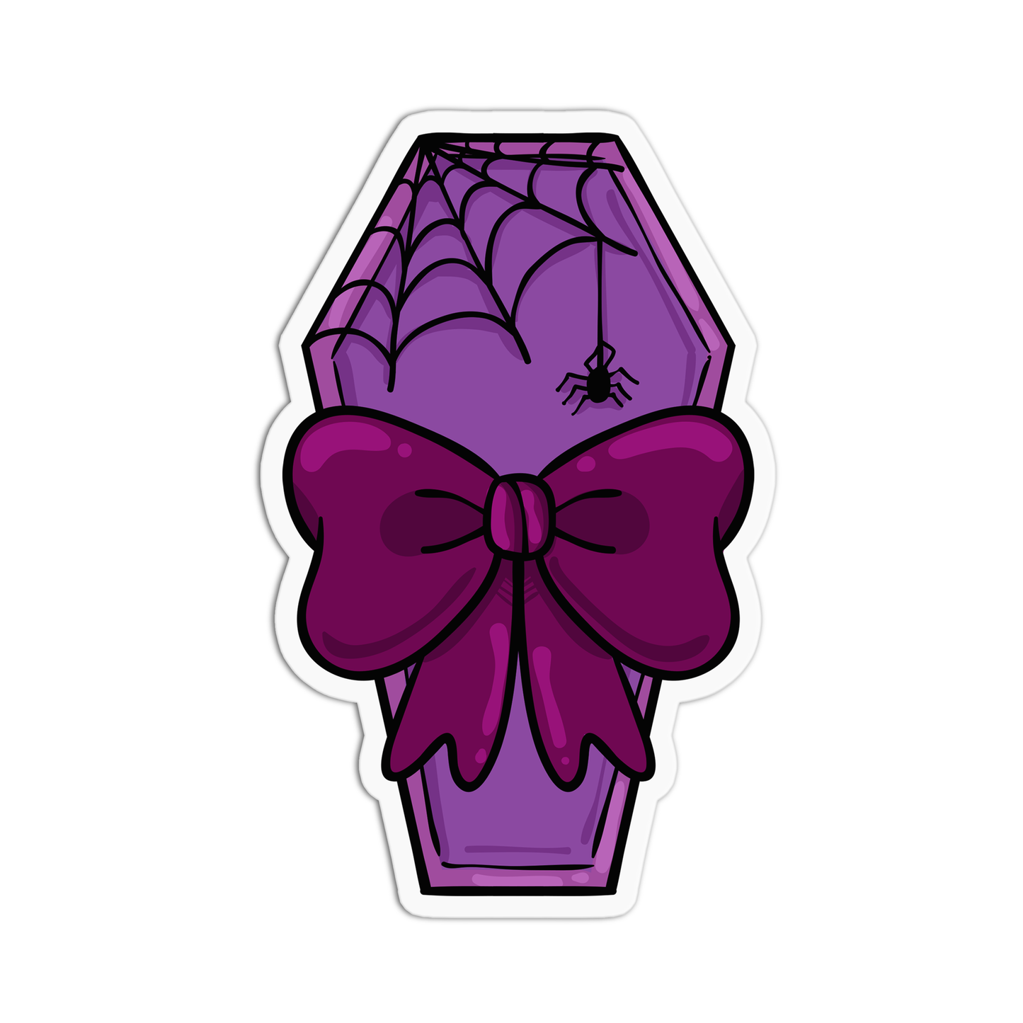 Purple Coffin Halloween Stickers