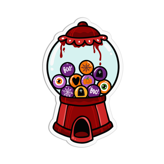 Creepy Gumball Machine Halloween Sticker