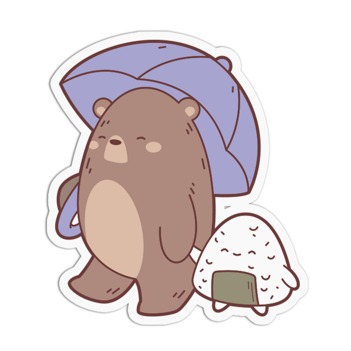 Rainy Stroll - Onigiri Bear Sticker