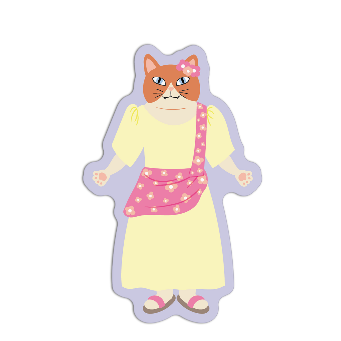 Pink Floral Filipiñiana Cat Series Stickers