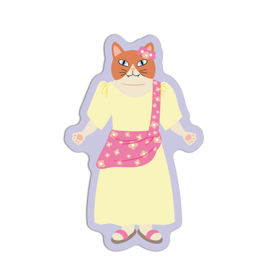 Pink Floral Filipiñiana Cat Series Stickers
