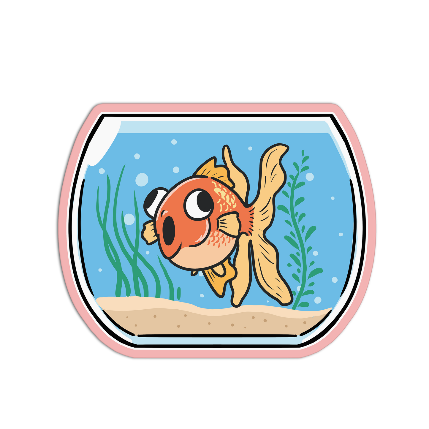 Fin-ley Goldfish Pets Sticker
