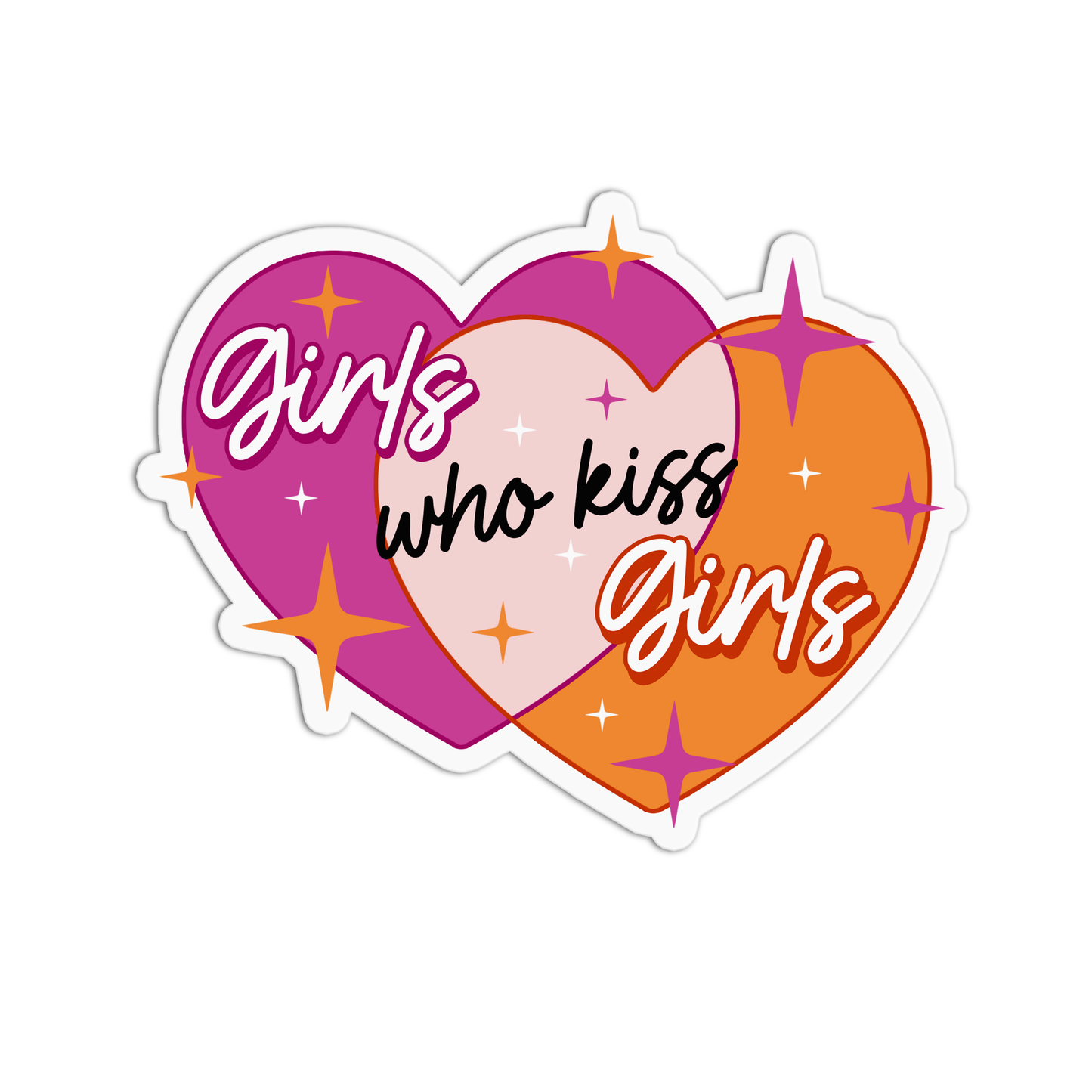 Girls who kiss girls Pride Sticker
