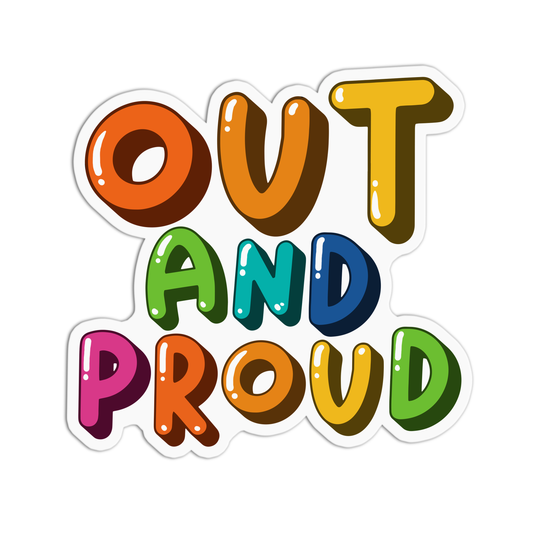 Out and proud Pride Sticker