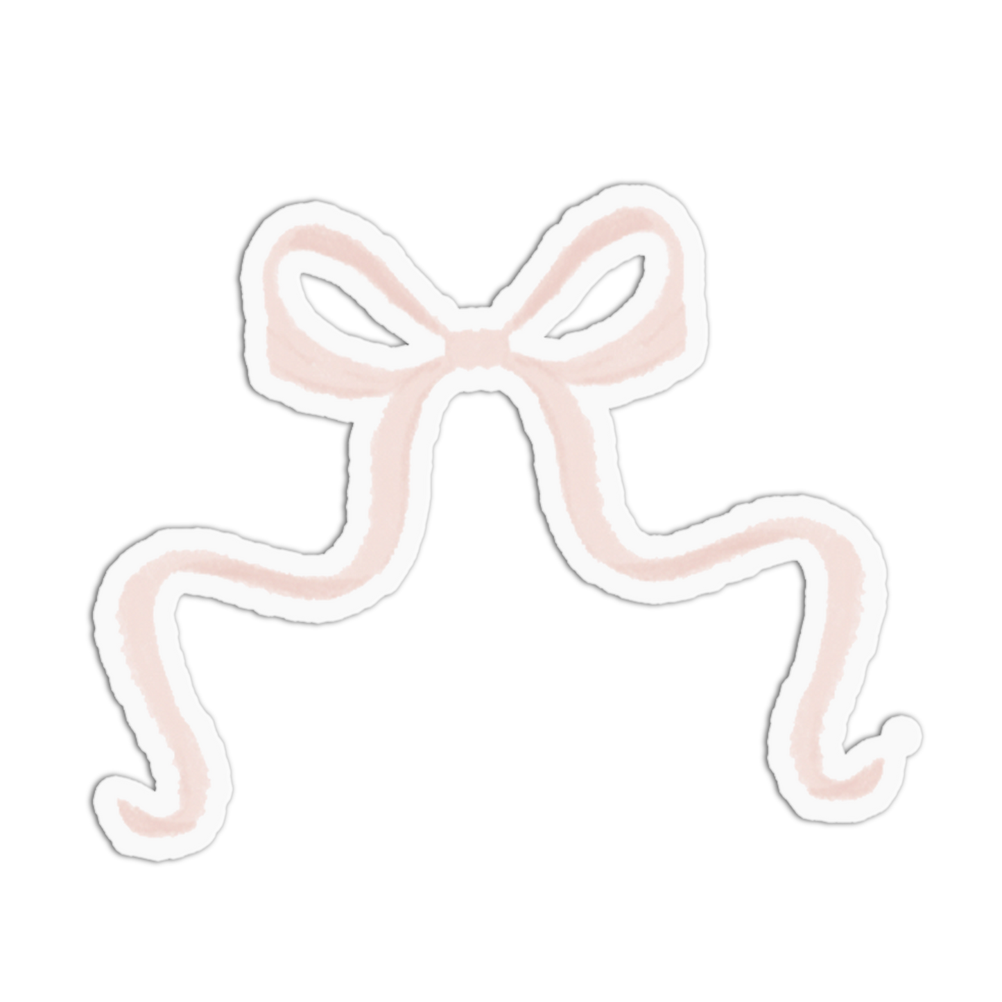 Pale Petal Fabric Bow Textured Sticker
