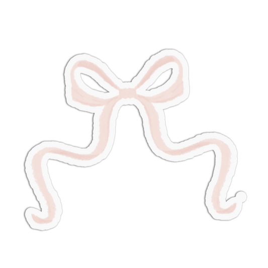 Pale Petal Fabric Bow Textured Sticker