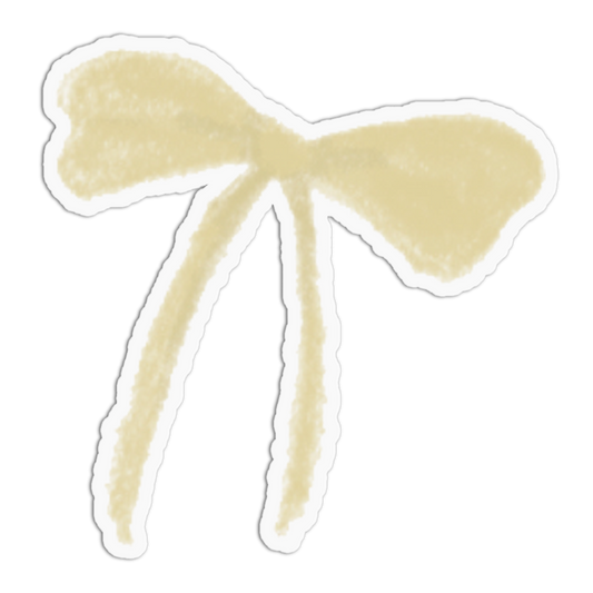 Pale Yellow Felt Bow Series Textured Sticker