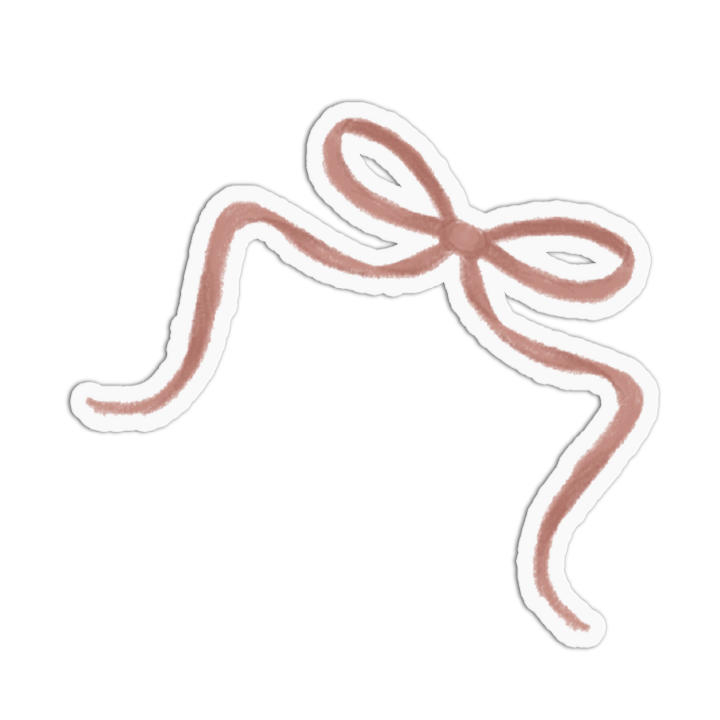 Rust Satin Bow Textured Sticker