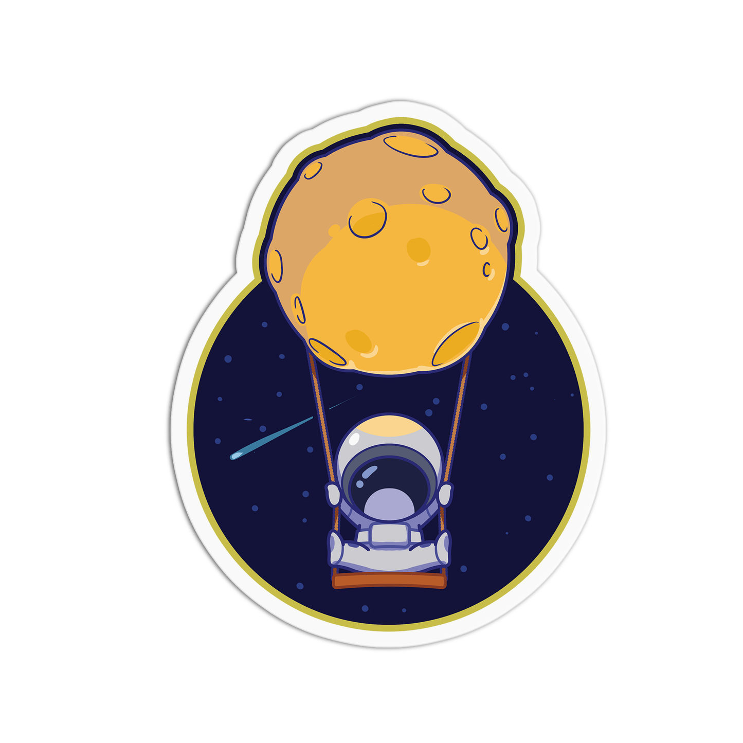 Astronaut & Planet Space One Sticker