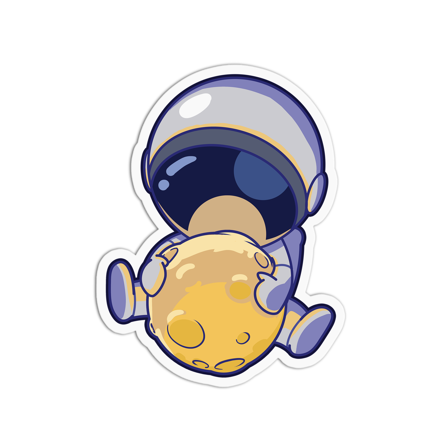 Astronaut & Planet 2  Space One Sticker