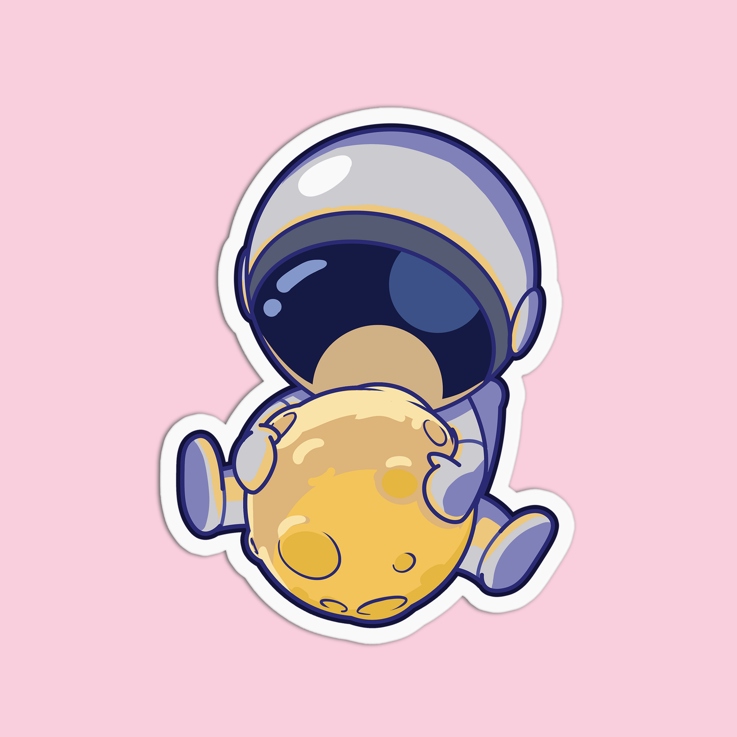 Astronaut & Planet 2  Space One Sticker