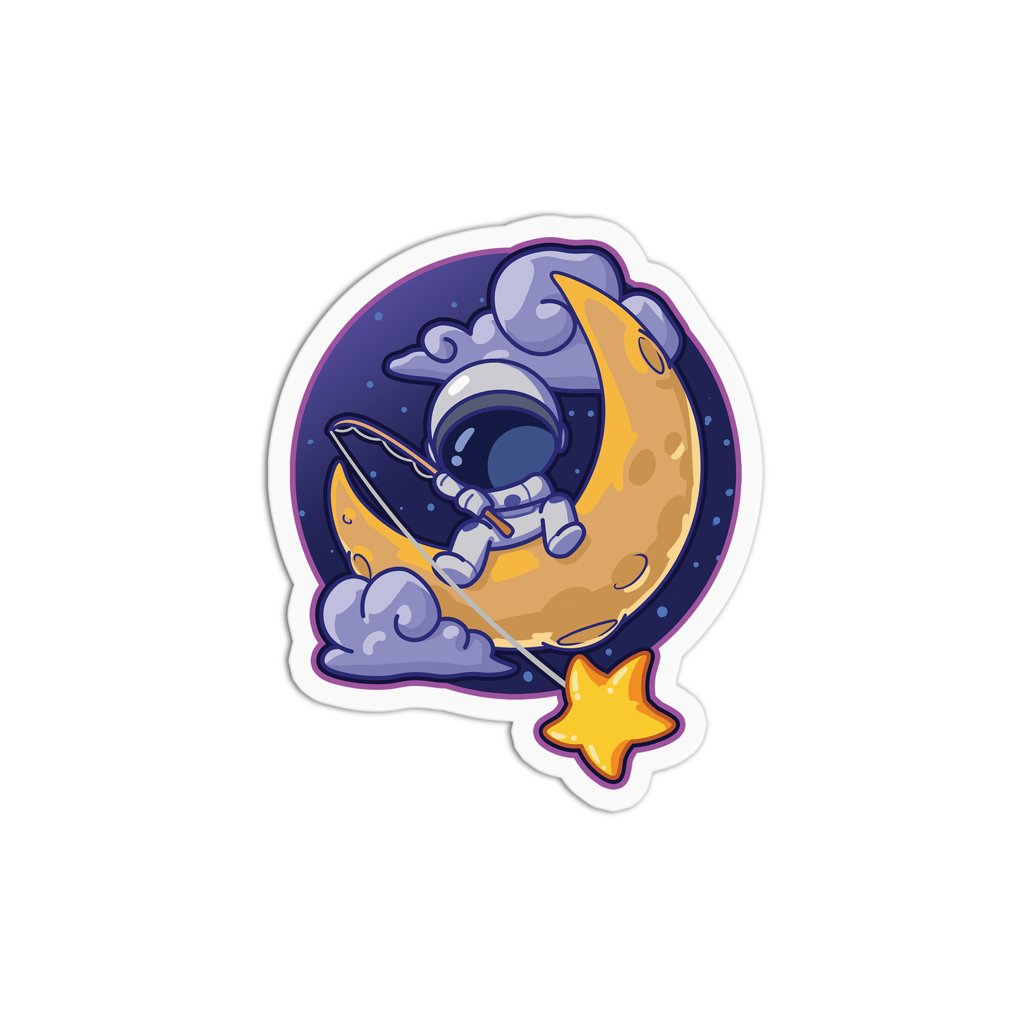 Astronaut w/ Star Space One Sticker