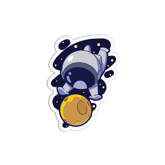 Astronaut with Moon Space One Sticker