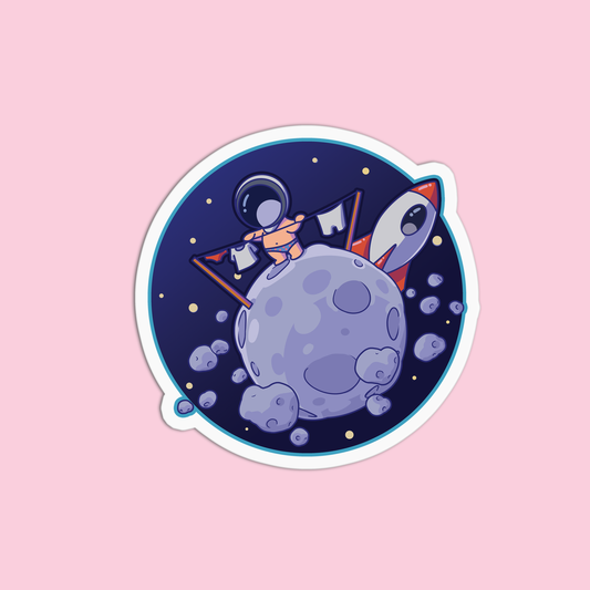 Astronaut & Spaceship Space One Sticker