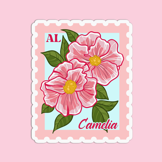 Alabama Camelia State Flower Stickers