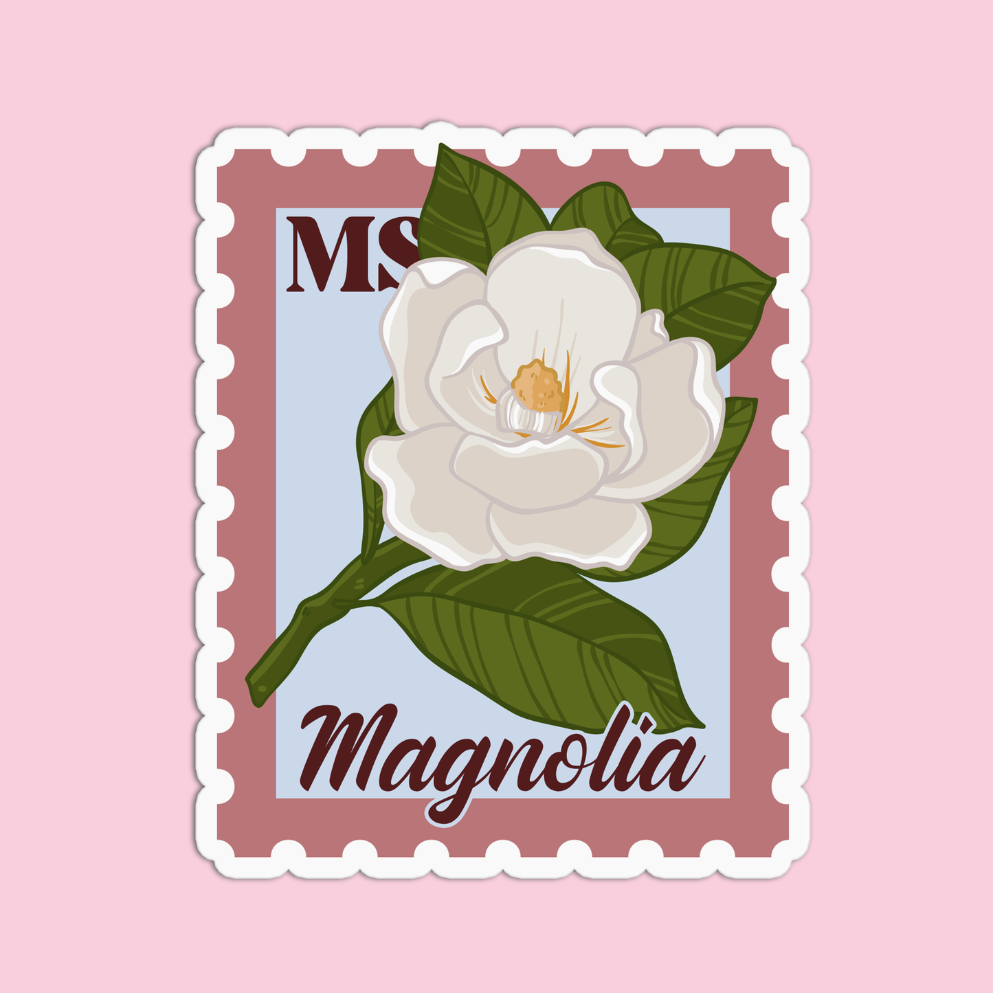 Mississippi Magnolia State  Flower Stickers