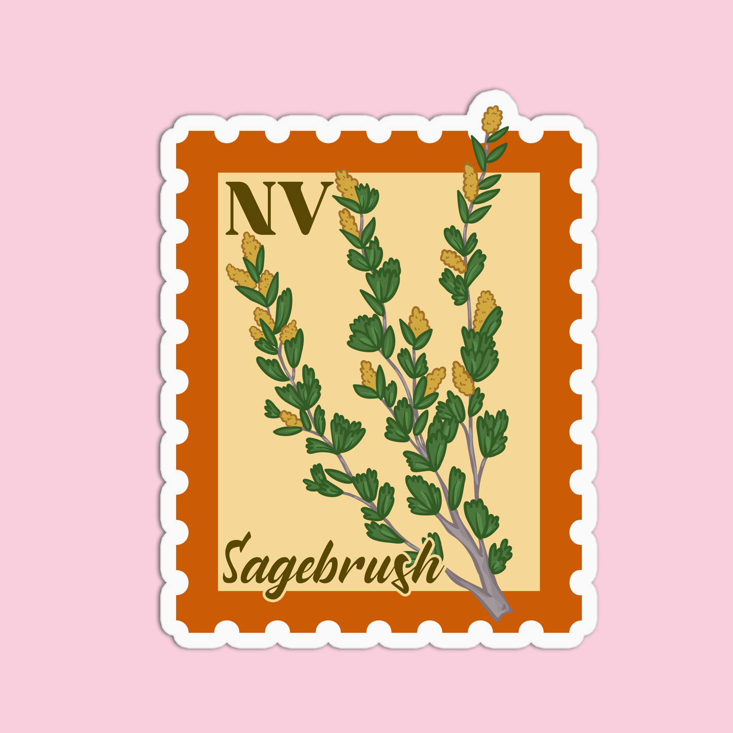 Nevada Sagebrush State Flower Stickers