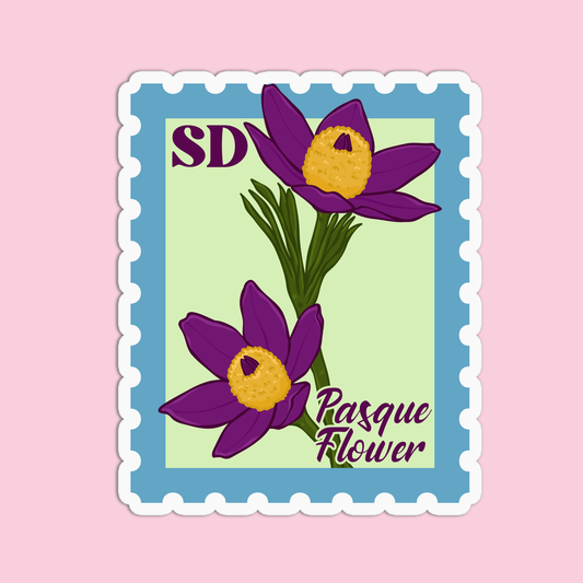 South Dakota Pasqueflower State Flower Stickers