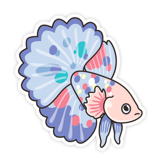 Pastel Multi Color Betta Fish Sticker