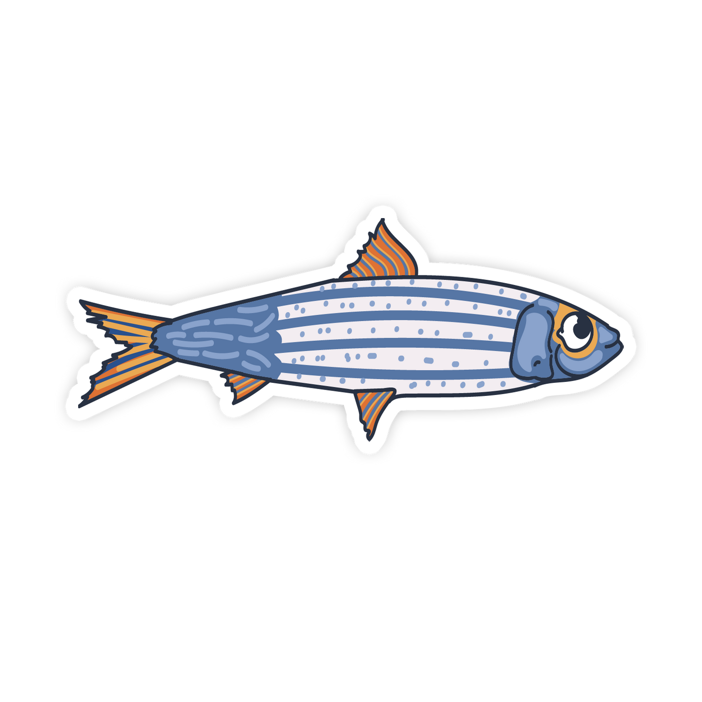 Illustration of a striped fish on a white background
